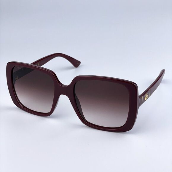 NEW GUCCI GG0632S 003 Burgundy Red Gradient Square Oversized Women Sunglasses - Picture 4 of 12